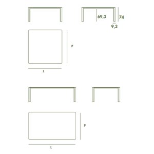 Mesa Kodo cerámica Outdoor Sovet Italia