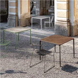 Mesa Slim cerámica cuadrada Outdoor Sovet Italia