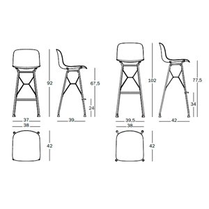 Taburete Troy Wireframe Polipropileno Magis