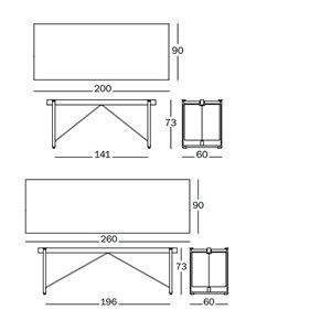 Mesa Brut Rectangular Magis