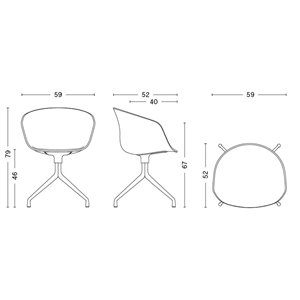 Silla AAC 20 tapizado frontal Hay