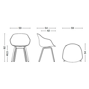 Silla AAC 223 tapizada Hay
