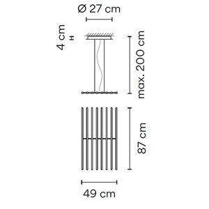 Lámpara suspensión Rhythm Horizontal Madera Vibia