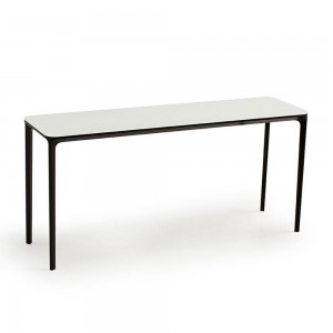 Consola Slim cuatro patas cristal Italia de Sovet. Consola con 4 patas de aluminio