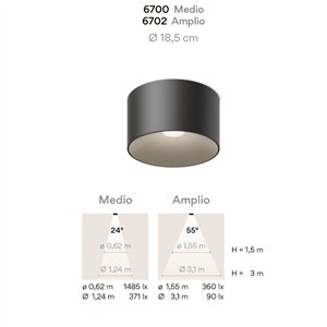 Lámpara techo Bind amplio Vibia