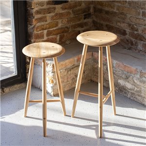 Taburete Blanc Madera Gazzda