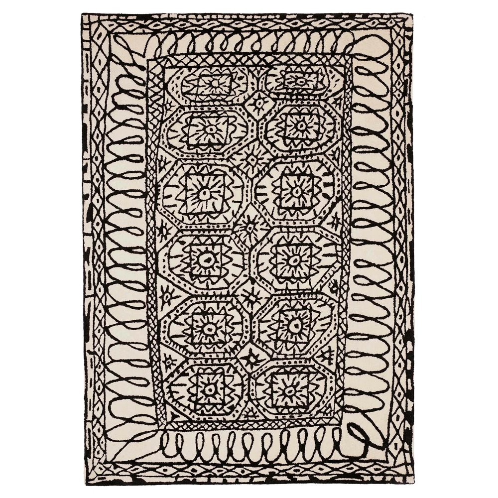 Alfombra Black on white Estambul Nanimarquina