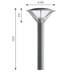 Lámpara pie Kipp Bollard outdoor Louis Poulsen