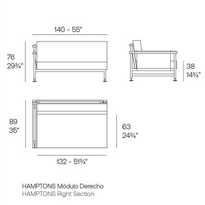 Sofá Hamptons Brazo Vondom
