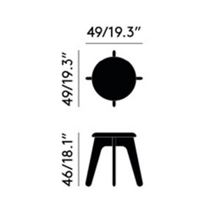 Taburete Slab bajo tapizado Tom Dixon