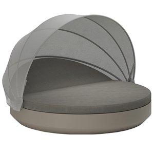 Cama Vela Daybed redonda reclinable con parasol Vondom