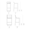 Taburete alto con respaldo Flat Gandia Blasco