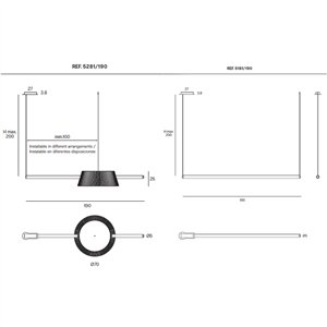 Lámpara de suspensión Celeste Horizontal FM Iluminación