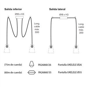 Lámpara de suspensión Kit Pop-Up 2T FM iluminación