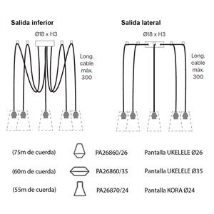 Lámpara de suspensión Kit Pop-Up 5T FM iluminación