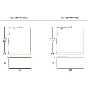 Lámpara de suspensión Manolo rectangular FM iluminación