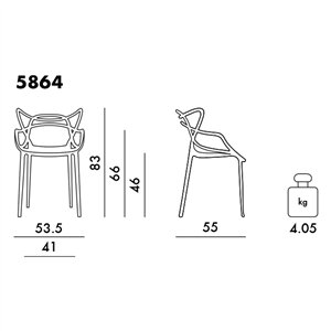Silla Masters metalizada Kartell