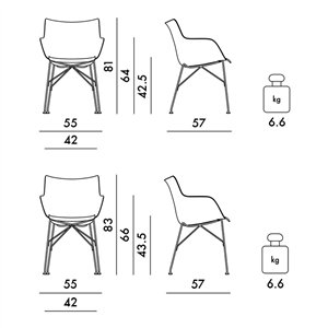 Silla Q/Wood Patas Kartell
