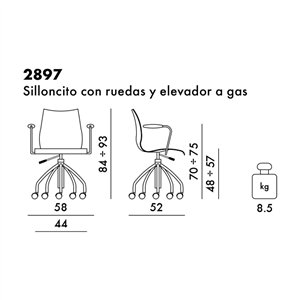 Silla Maui giratoria soft Kartell