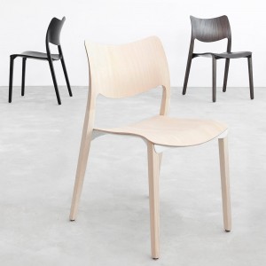 Silla Laclasica: Fresno nat+negro+gris cálido