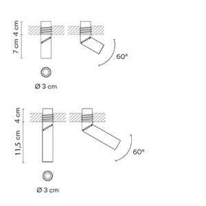 Lámpara techo Bind Orientable 3cm Vibia