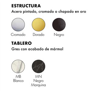 Mesa Glossy mármol redonda Kartell
