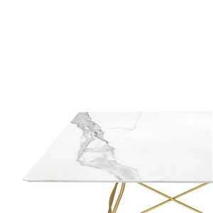 Mesa Glossy mármol cuadrada Kartell
