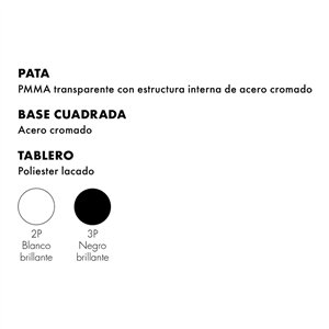 Mesa TopTop redonda base cuadrada Kartell