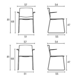 Sillón Ema patín polipropileno Enea