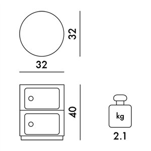 Contenedor Componibili 2 cajones Kartell