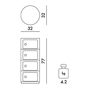 Contenedor Componibili 4 cajones Kartell