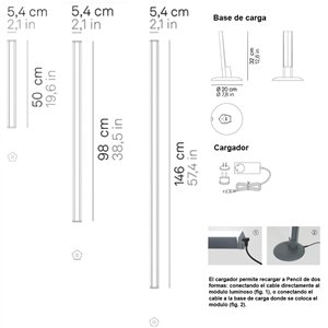 Lámpara Pencil Zafferano