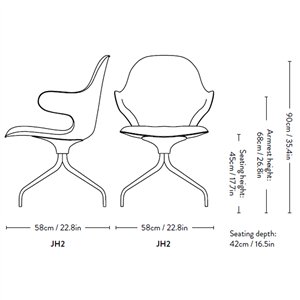 Silla Catch tapizada giratoria &Tradition