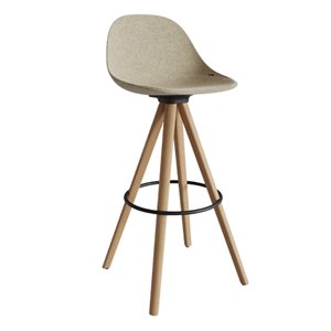 Taburete Mate Spin Wood con respaldo Enea