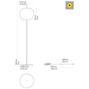 Lámpara de pie Kushi XL floor Kundalini