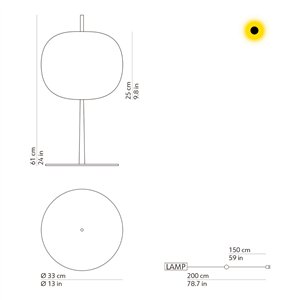 Lámpara sobremesa Kushi XL table Kundalini