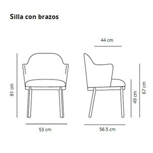 Sillón Aleta base madera Viccarbe