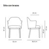 Sillón Aleta base madera Viccarbe