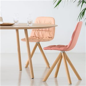 Silla Maarten tapizada base giratoria madera Viccarbe
