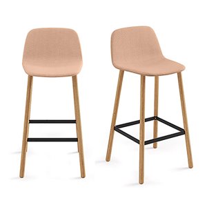 Taburete Maarten tapizado base cuatro patas madera Viccarbe