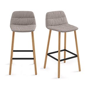 Taburete Maarten tapizado base cuatro patas madera Viccarbe