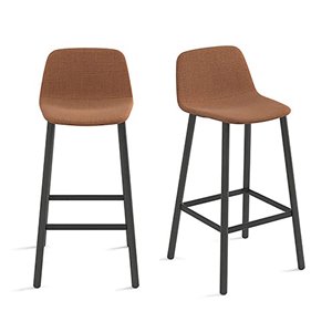 Taburete Maarten tapizado base cuatro patas madera Viccarbe