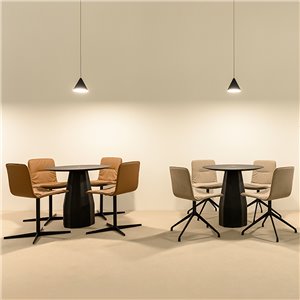 Silla Klip tapizada base giratoria Viccarbe