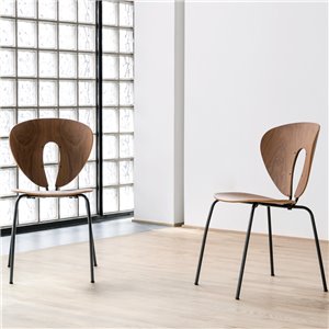 Silla Globus Madera Nogal Stua - Negro