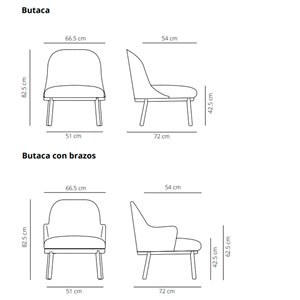 Butaca Aleta Lounge base madera Viccarbe
