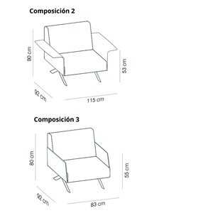 Butaca Sistema Legs brazo tapizado Viccarbe