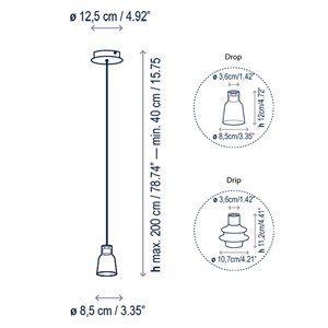 Lámpara suspensión Drip/Drop S/01L Bover