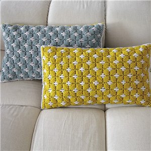 Cojín Silai rectangular Celadon-light grey GAN