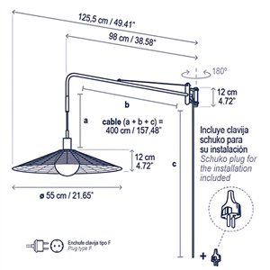 Aplique de pared Nans 55 A/98 Outdoor Bover