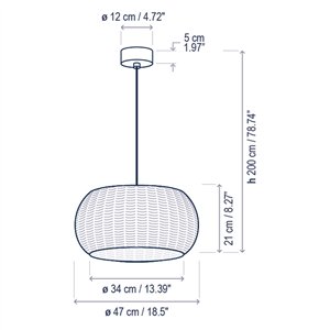 Lámpara suspensión Perris S/47 Outdoor Bover